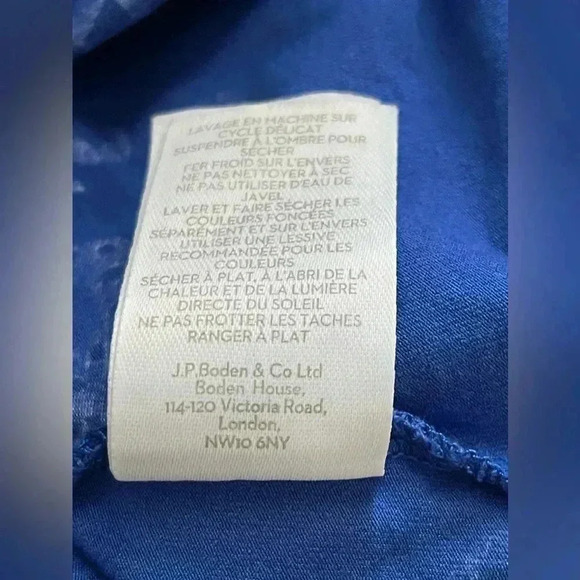 Boden Abstract Floral Print Jersey Knit Dress blue red US 4L - Picture 8 of 11